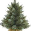 Triumph Tree mini kunstkerstboom Wyoming blauw op jute voet D 53 H 60 cm