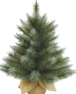 Triumph Tree mini kunstkerstboom Wyoming blauw op jute voet D 53 H 60 cm