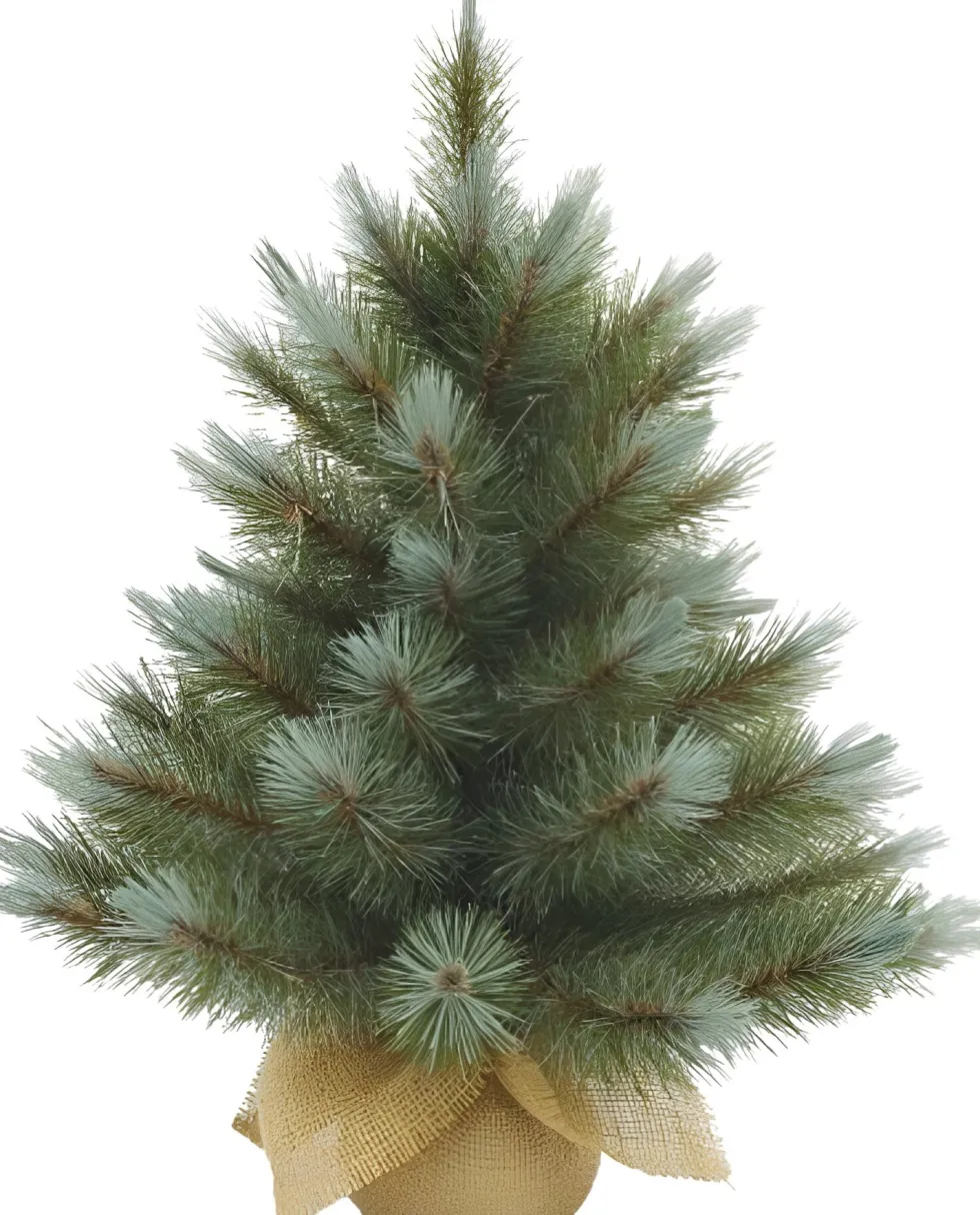 Triumph Tree mini kunstkerstboom Wyoming blauw op jute voet D 53 H 60 cm