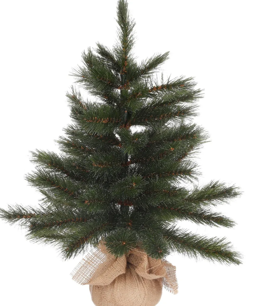 Triumph Tree mini kunstkerstboom Forest frosted besneeuwd op jute voet D 46 H 60 cm