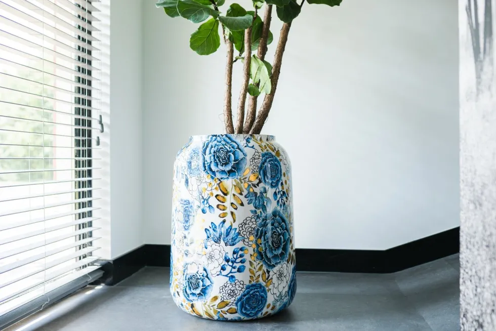 TS bloempot Designed by Lammie dutch blauw D 46 H 62 cm