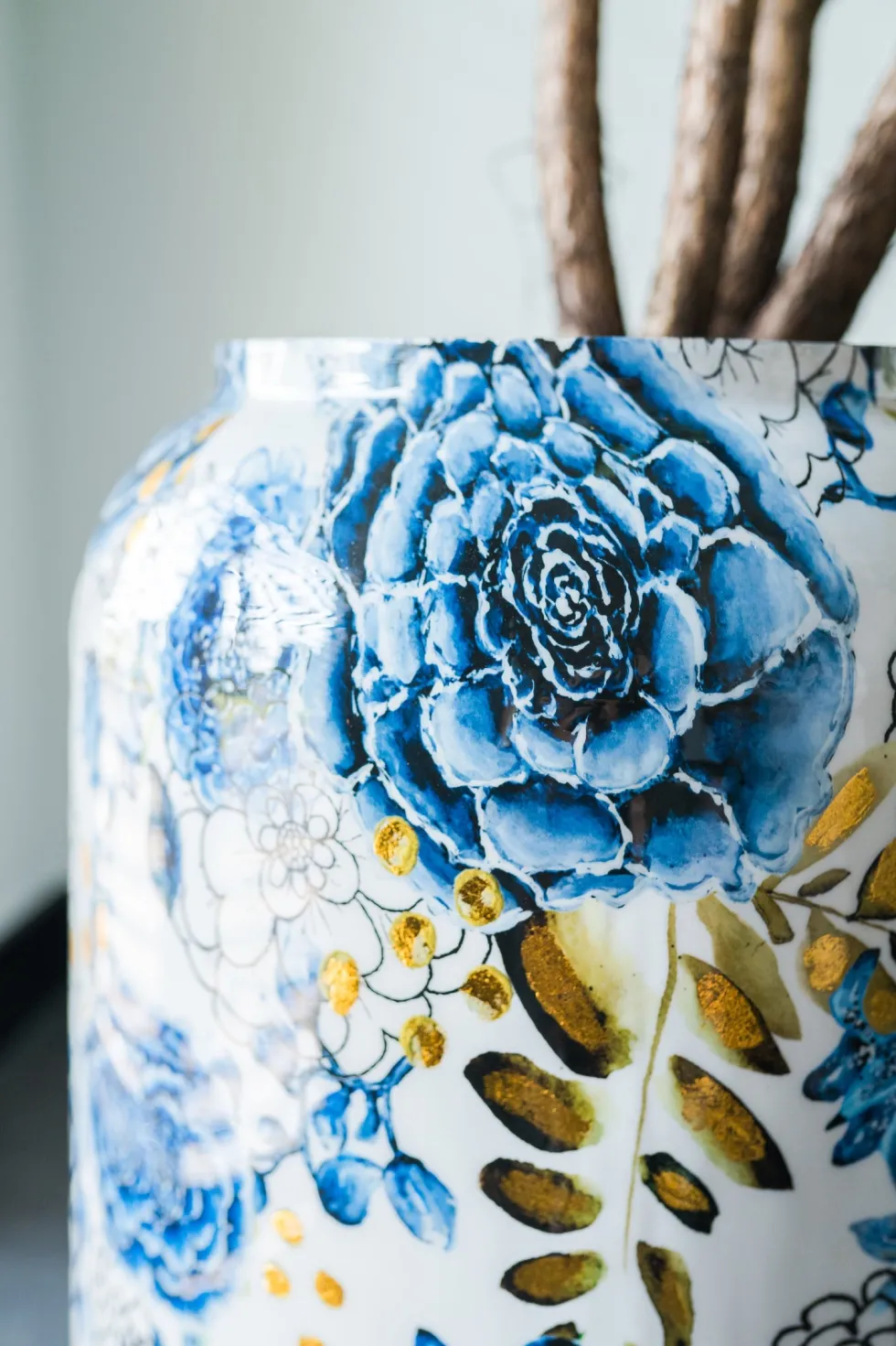 TS bloempot Designed by Lammie dutch blauw D 46 H 62 cm