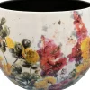TS bloempot Floral wit D 21 H 17 cm