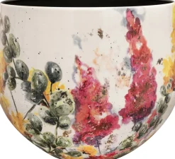 TS bloempot Floral wit D 33 H 28 cm