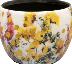 TS bloempot Floral wit D 7 H 6 cm