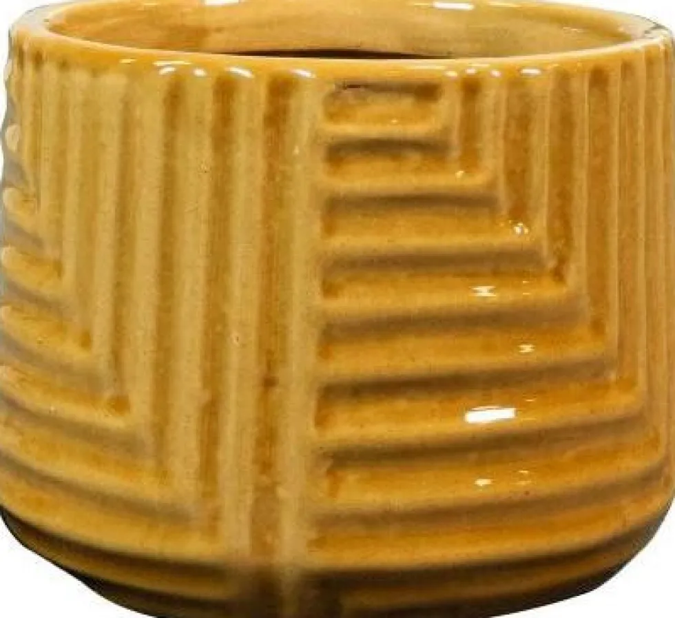 TS bloempot Gio geel D 19 H 15 cm