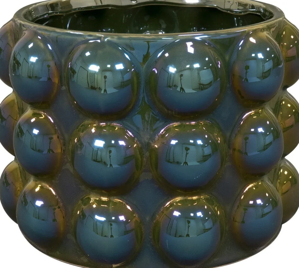 TS bloempot Musa blauw / groen D 14 H 11 cm