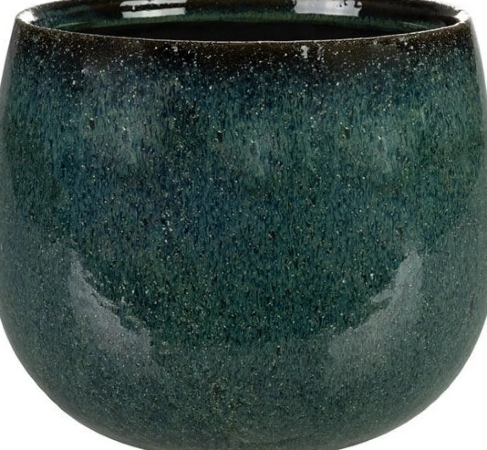 TS bloempot Odile groen / blauw D 21 H 17 cm