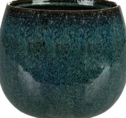 TS bloempot Odile groen / blauw D 15 H 13 cm
