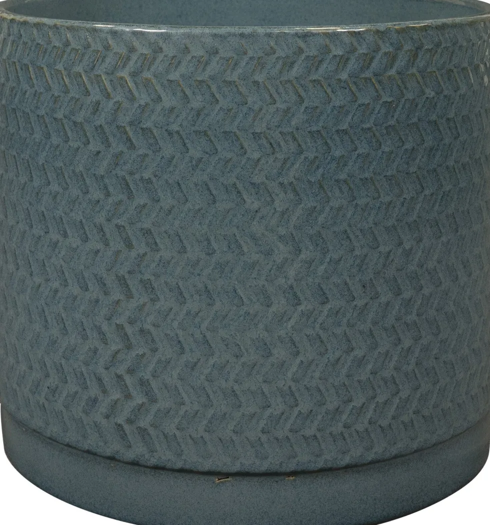 TS bloempot op voet Stien blauw D 26 H 25 cm
