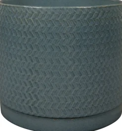 TS bloempot op voet Stien blauw D 18 H 17 cm