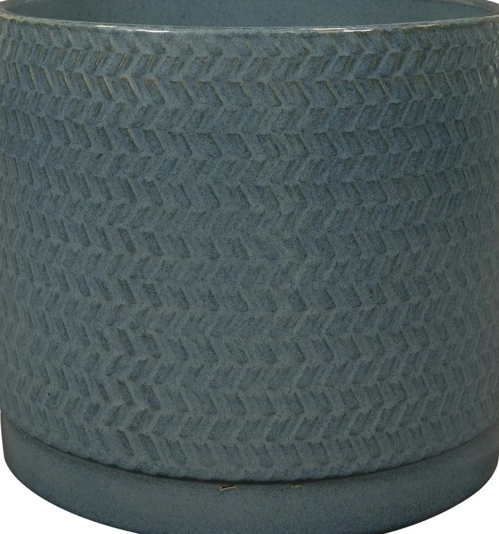 TS bloempot op voet Stien blauw D 18 H 17 cm