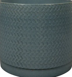 TS bloempot op voet Stien blauw D 21 H 19 cm