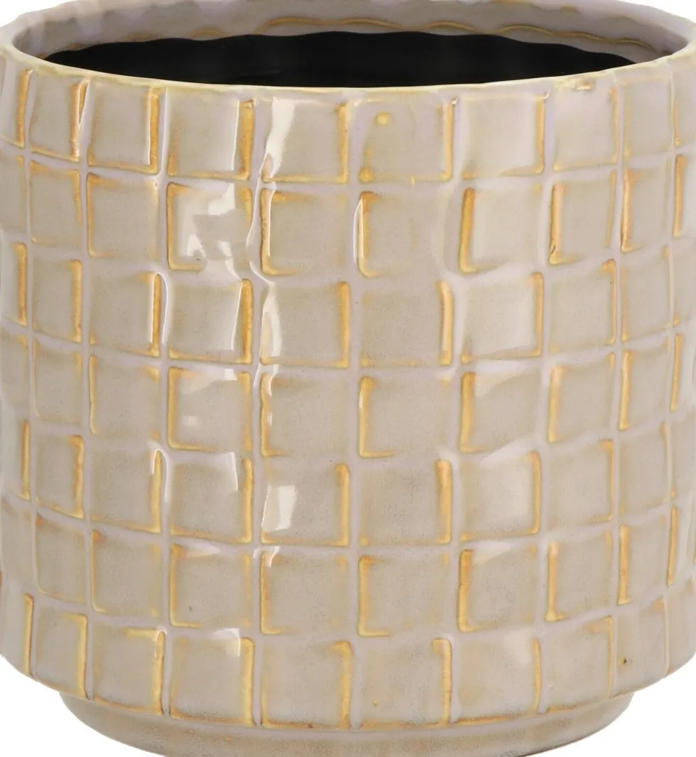 TS bloempot Stian groen / roze D 21 H 20 cm