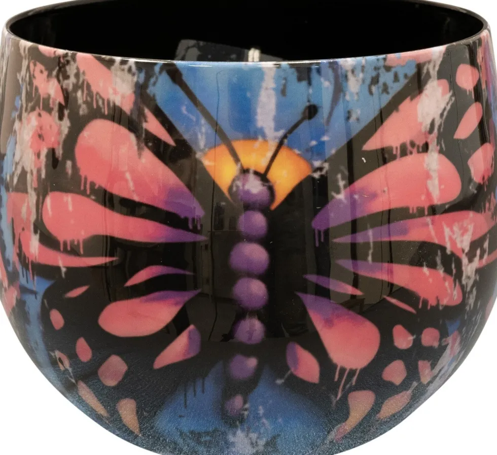 TS bloempot Streetart blauw D 21 H 17 cm