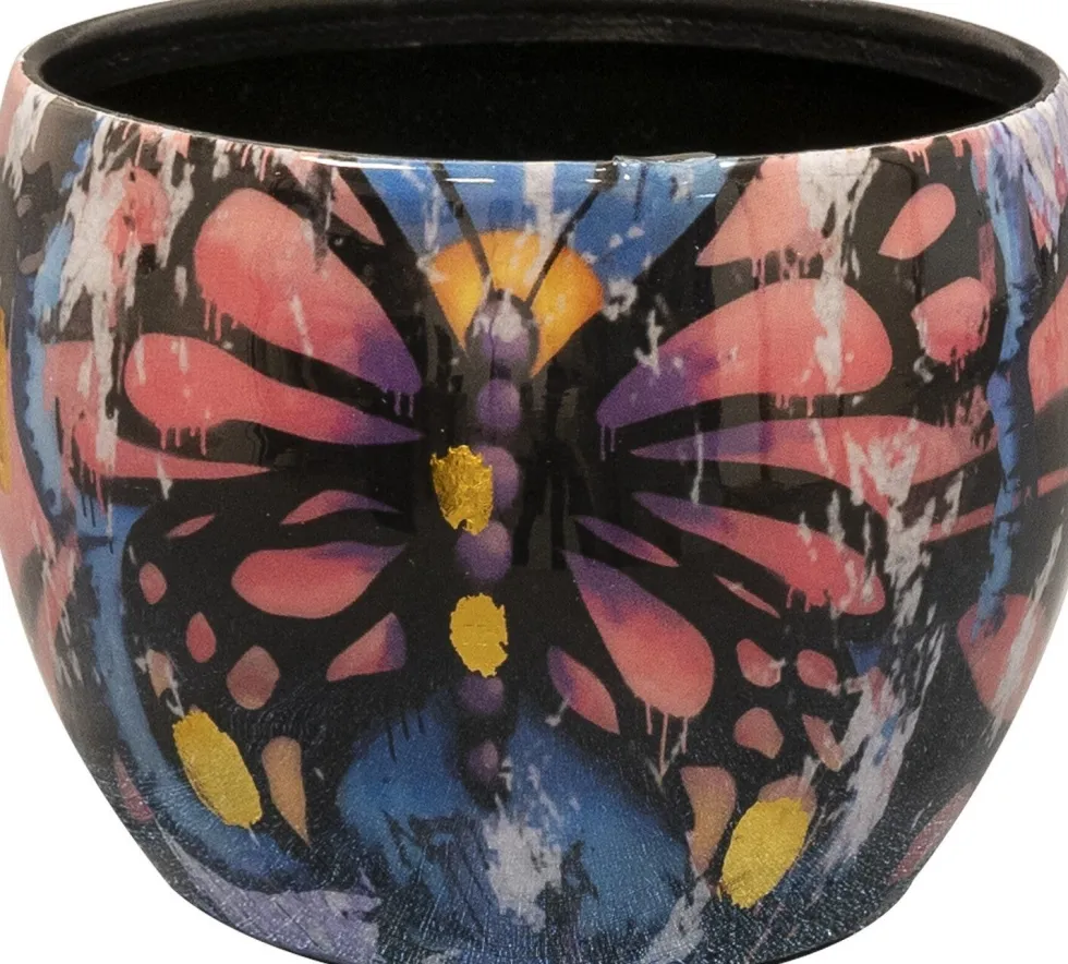 TS bloempot Streetart blauw D 7 H 6 cm