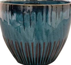 TS Collection bloempot Dyon blauw D 22 H 19 cm