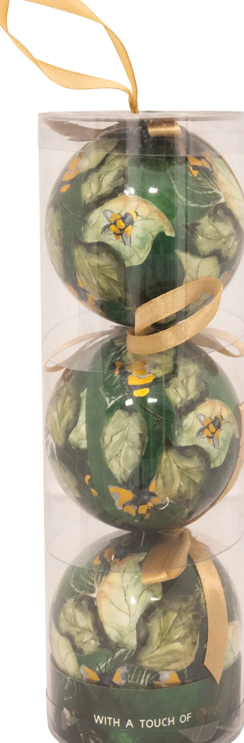 TS kerstbal Designed by Lammie bee groen D 7 H 21 cm 3 stuks