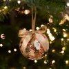 TS kerstbal Designed by Lammie cotton crème / oranje D 5 H 5 cm