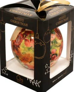 TS kerstbal Designed by Lammie rose rouge rood D 10 H 13 cm 3 stuks