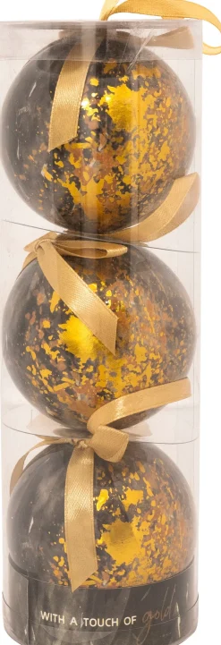 TS kerstbal Designed by Lammie shadow goud D 7 H 21 cm 3 stuks