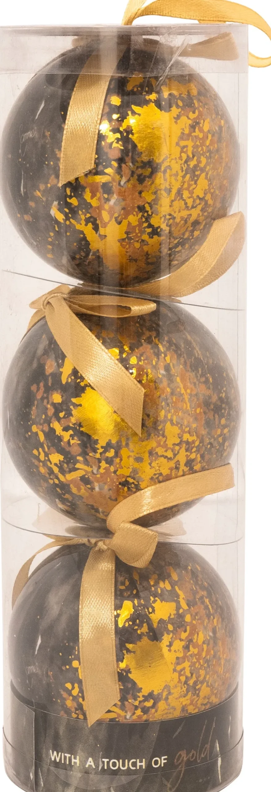 TS kerstbal Designed by Lammie shadow goud D 7 H 21 cm 3 stuks