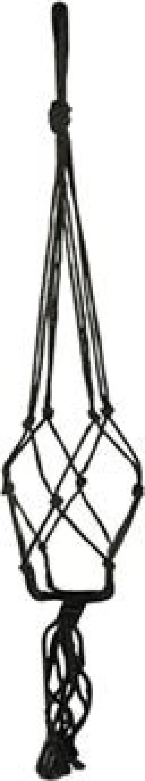 TS plantenhanger macramé zwart H 60 cm