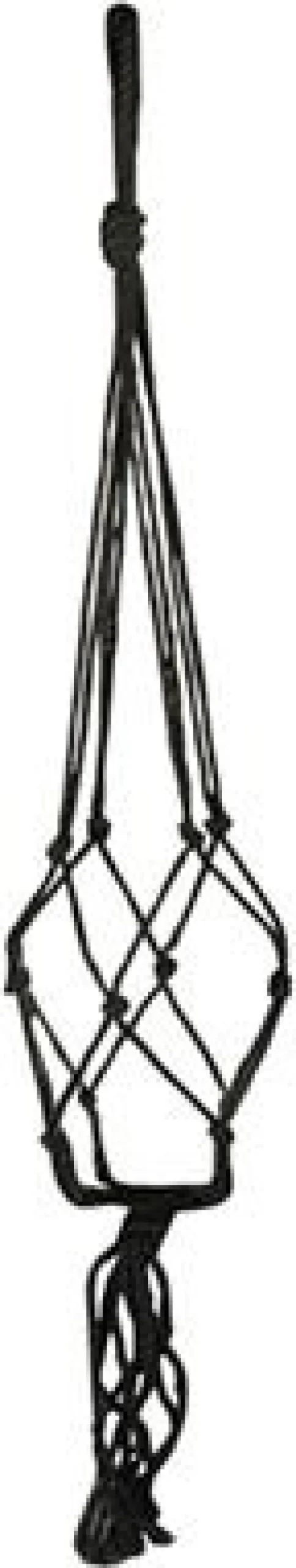 TS plantenhanger macramé zwart H 70 cm