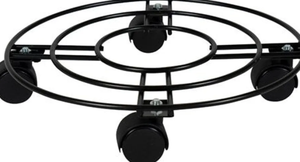 TS plantentrolley zwart D 33 H 6 cm