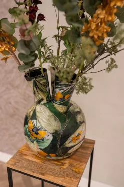 TS tulpenvaas Bee groen / goud / beige D 24 H 37 cm