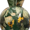 TS tulpenvaas Bee groen / goud / beige D 33 H 40 cm