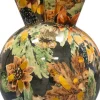 TS tulpenvaas Berry zwart / goud / groen D 24 H 37 cm