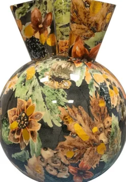 TS tulpenvaas Berry zwart / goud / groen D 24 H 37 cm