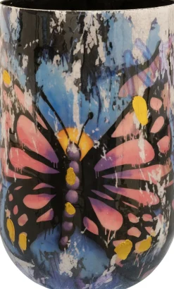 TS vaas Streetart blauw D 20 H 29 cm