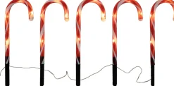Tuinsteker zuurstok met verlichting 38 cm 5 stuks