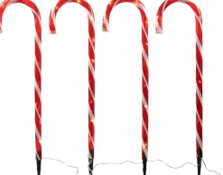 Tuinsteker zuurstok met verlichting 76 cm 4 stuks