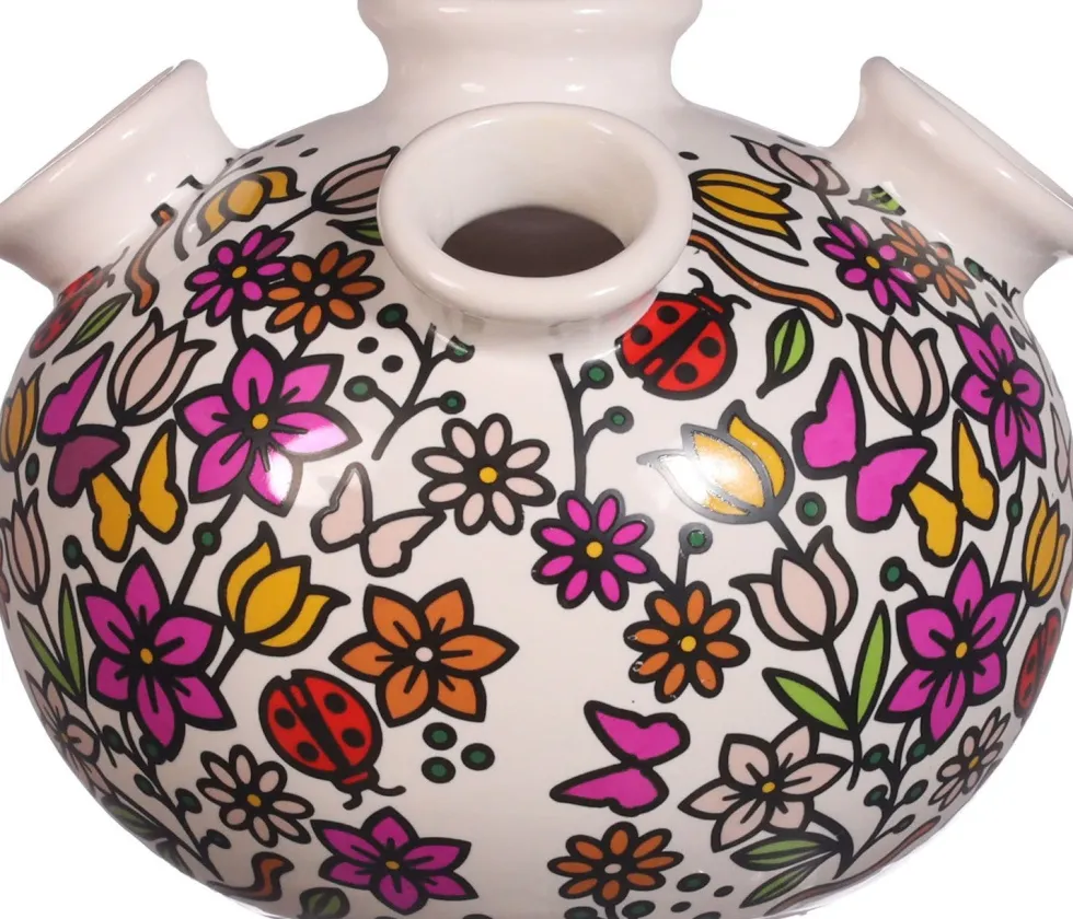 Tulpenvaas Tulip wit / roze / geel 13 x 13 x 11 cm