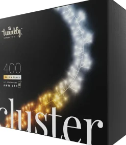 Twinkly clusterverlichting met app met 400 LED lampjes warm wit / koud wit 6 m