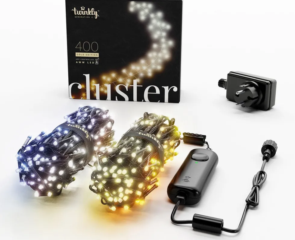 Twinkly clusterverlichting met app met 400 LED lampjes warm wit / koud wit 6 m