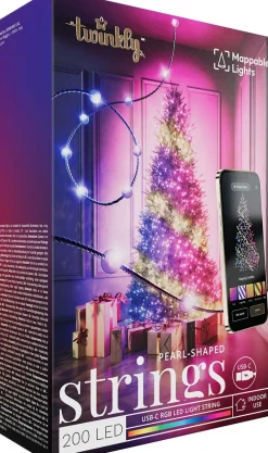 Twinkly kerstverlichting met app Candies parel groen met 200 lampjes gekleurd 12 m