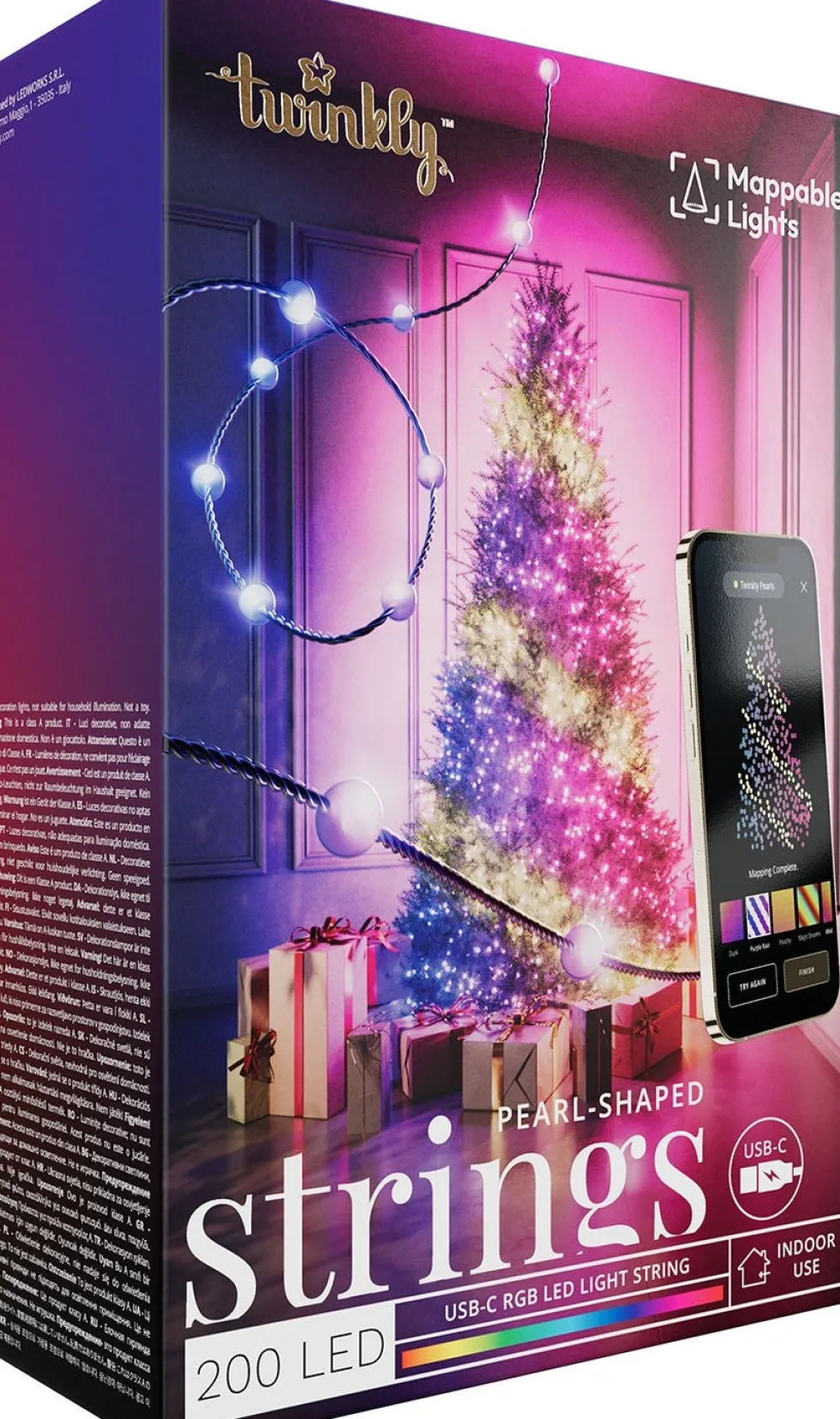Twinkly kerstverlichting met app Candies parel groen met 200 lampjes gekleurd 12 m
