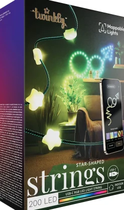 Twinkly kerstverlichting met app Candies ster groen met 200 lampjes gekleurd 12 m
