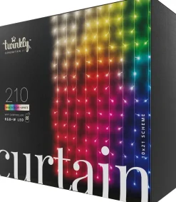 Twinkly lichtgordijn met app met 210 LED lampjes gekleurd / warm wit 1,5 x 2,1 m
