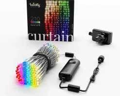 Twinkly lichtgordijn met app met 210 LED lampjes gekleurd / warm wit 1,5 x 2,1 m