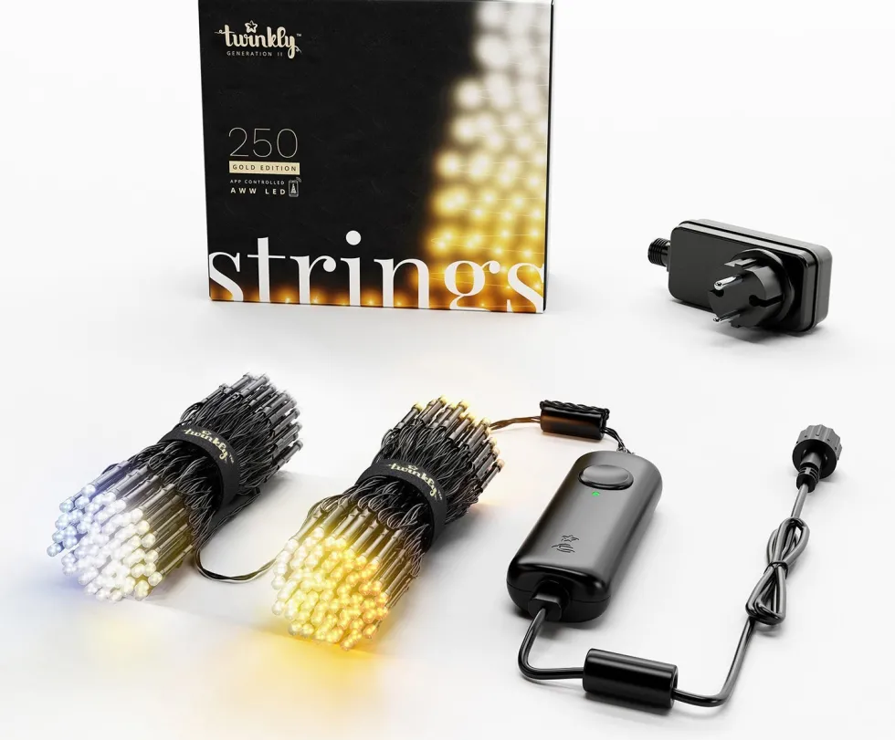 Twinkly miniverlichting met app met 250 LED lampen goud / wit 20 m