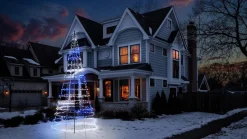 Twinkly vlaggenmast kerstboom Light Tree appgestuurd met 1000 lampjes gekleurd D 300 H 600 cm