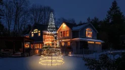 Twinkly vlaggenmast kerstboom Light Tree appgestuurd met 1000 lampjes gekleurd D 300 H 600 cm