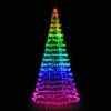 Twinkly vlaggenmast kerstboom Light Tree appgestuurd met 300 lampjes gekleurd D 100 H 200 cm