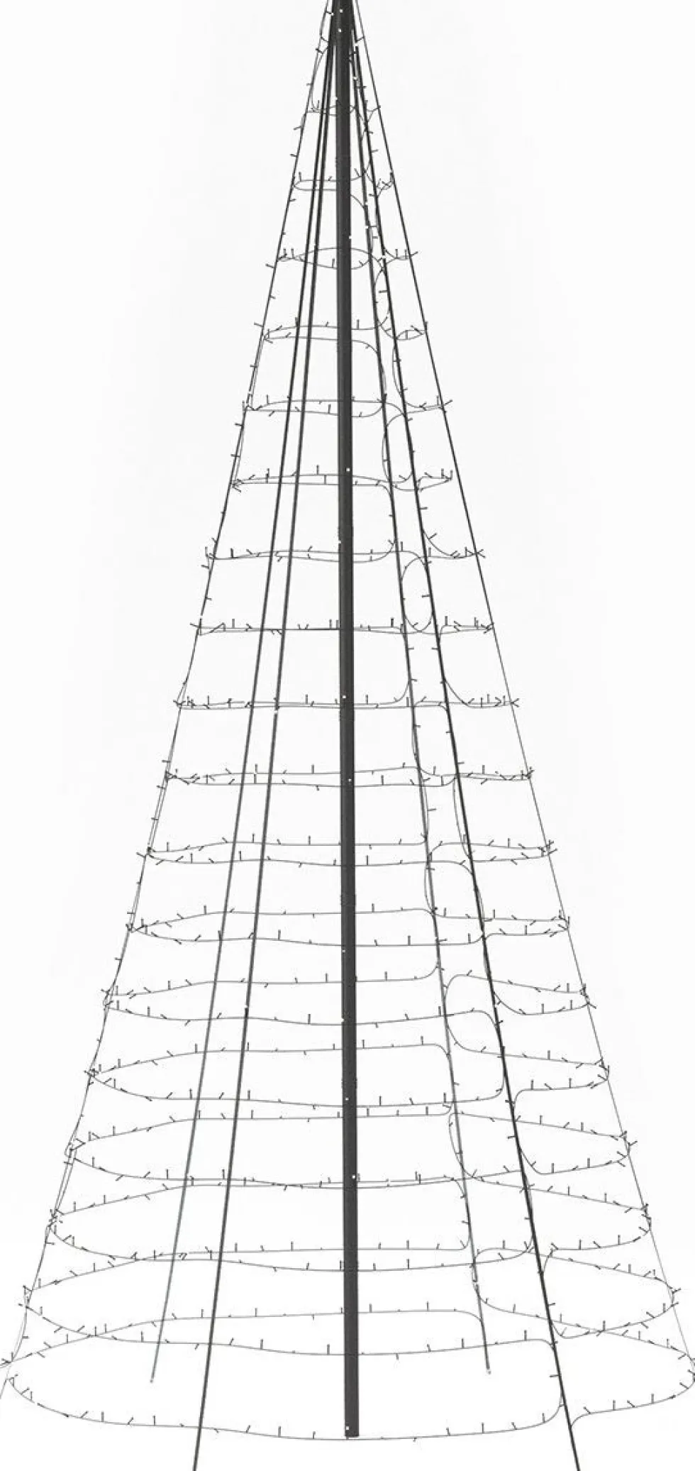 Twinkly vlaggenmast kerstboom Light Tree appgestuurd met 500 lampjes gekleurd D 150 H 300 cm
