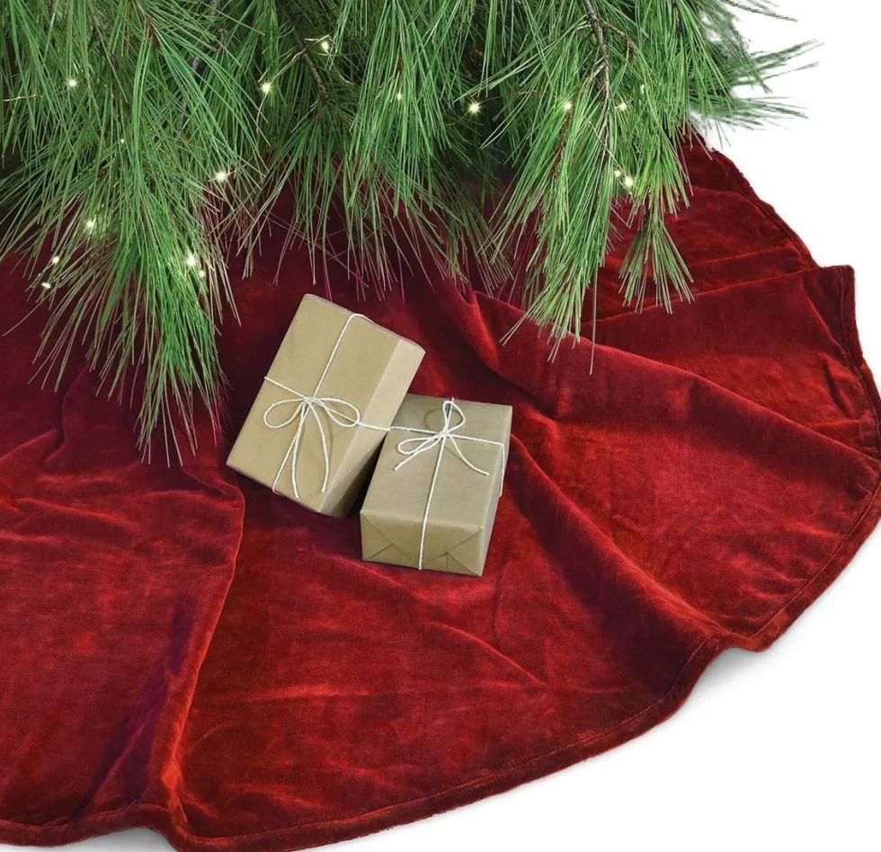 Unique living kerstboomrok Kelsey rood D 120 cm
